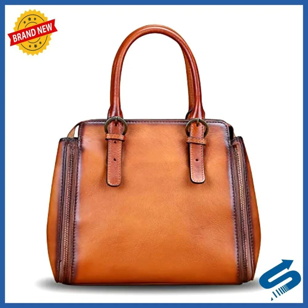 Genuine Leather Satchel Purse Top Handle Crossbody Shoulder Bag